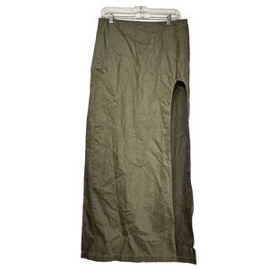 loucia Green long High Side Slit maxi skirt Size L